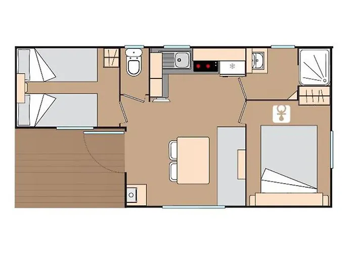 Mobil 2 Avec Terrasse A - Api-1-52-449 مكان تخييم Devillac